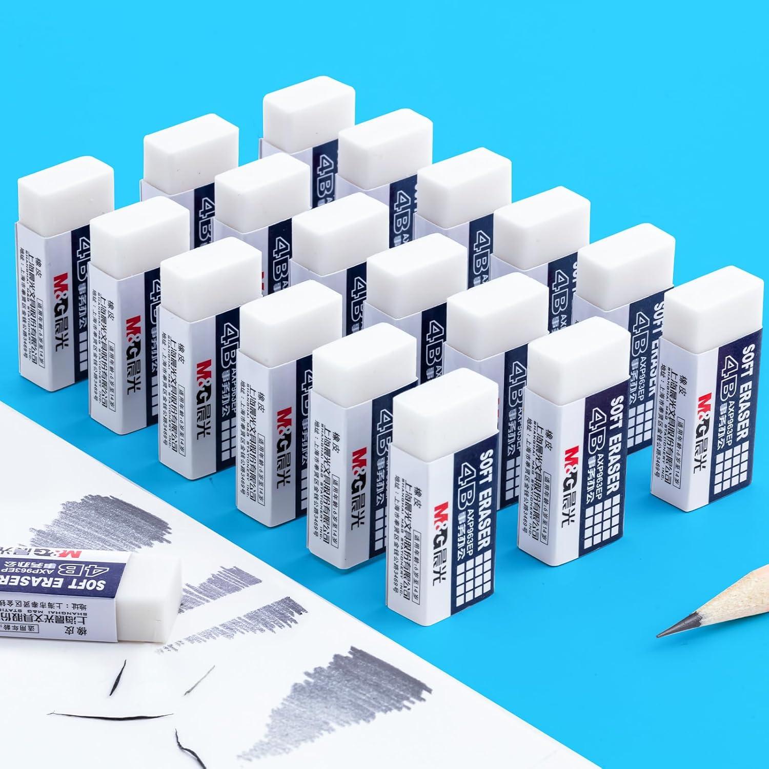 Borradores Blancos M&G Paquete de 24 Rectangulares 4B