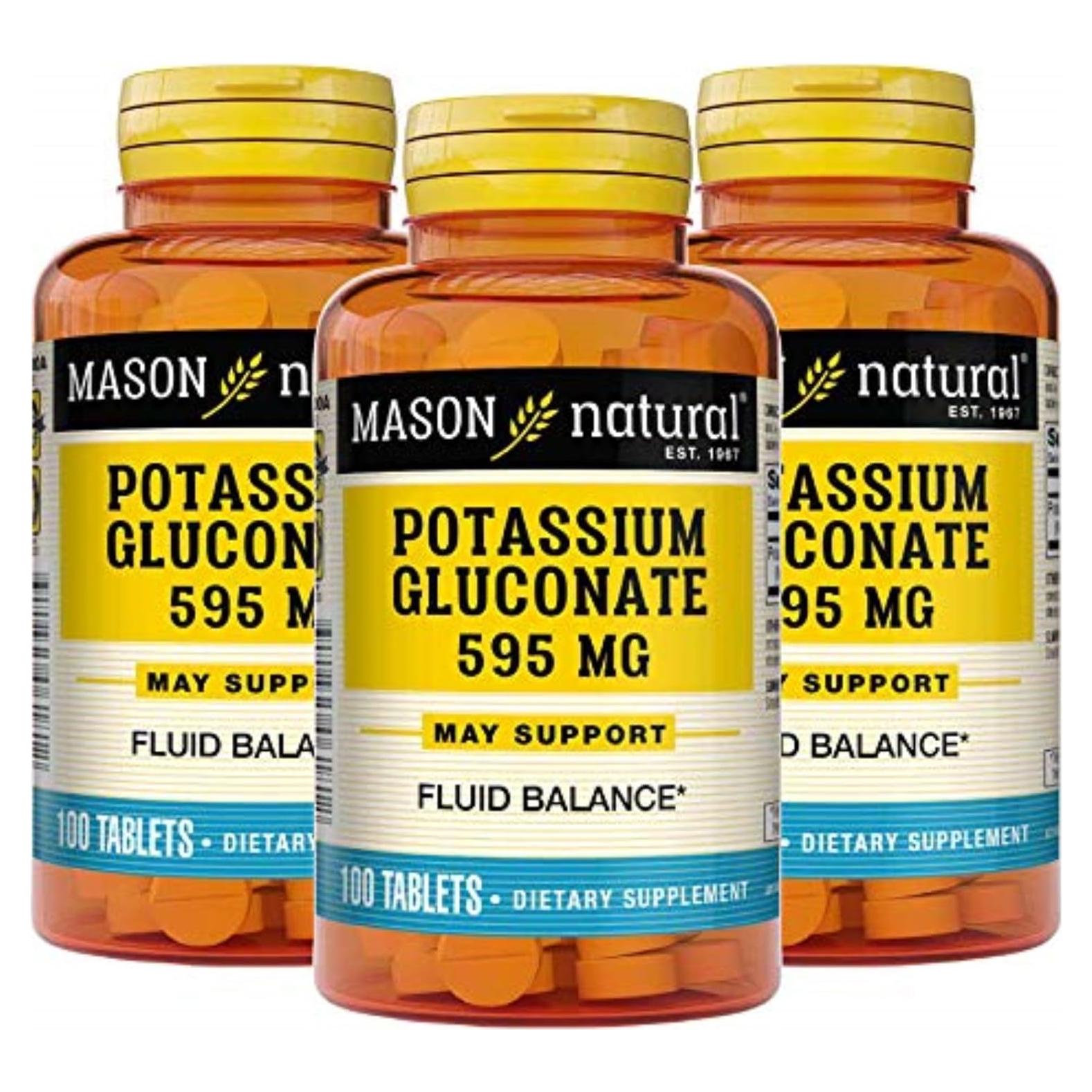 Gluconato de Potasio Mason Natural 595 mg 300 Tabletas
