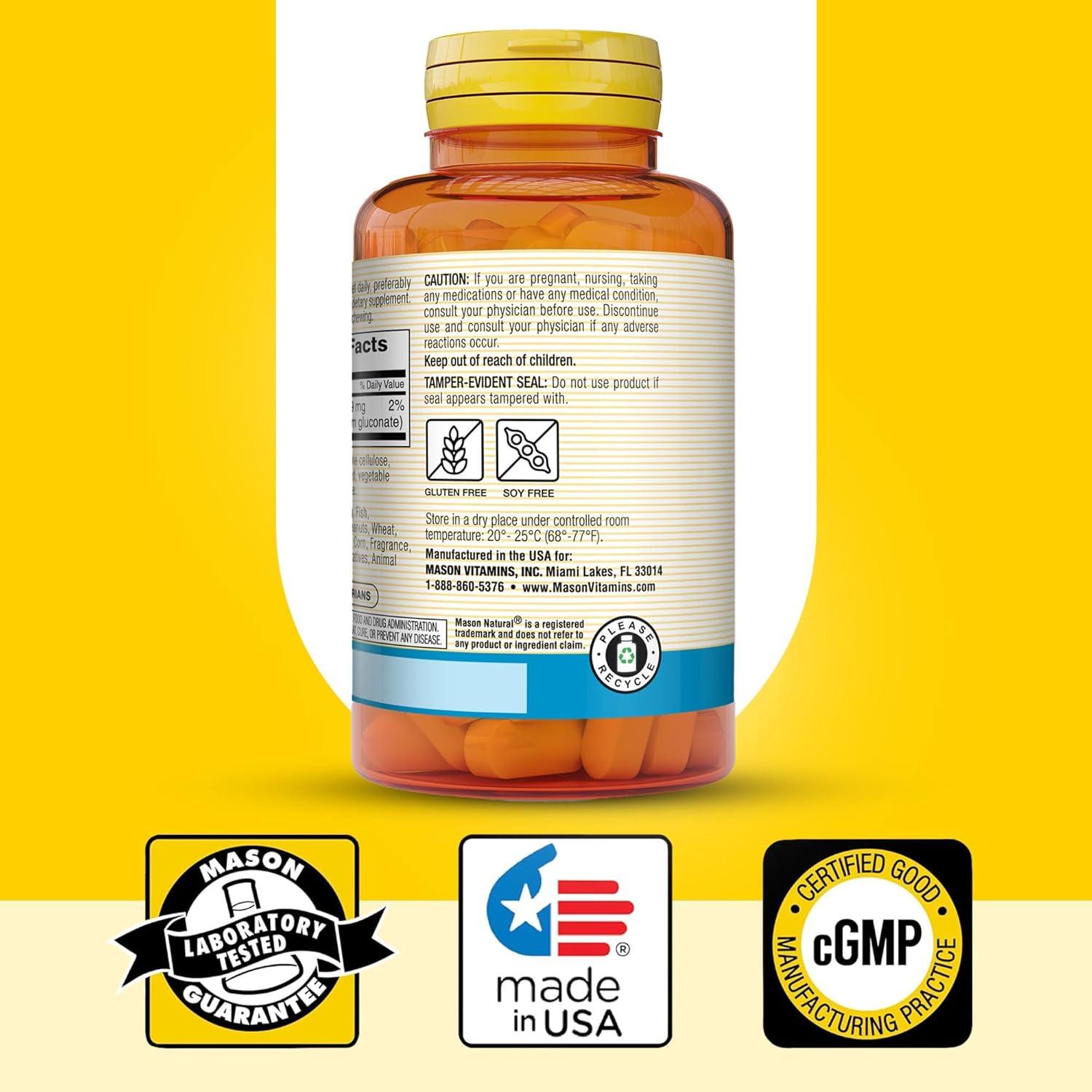 Gluconato de Potasio Mason Natural 595 mg 300 Tabletas