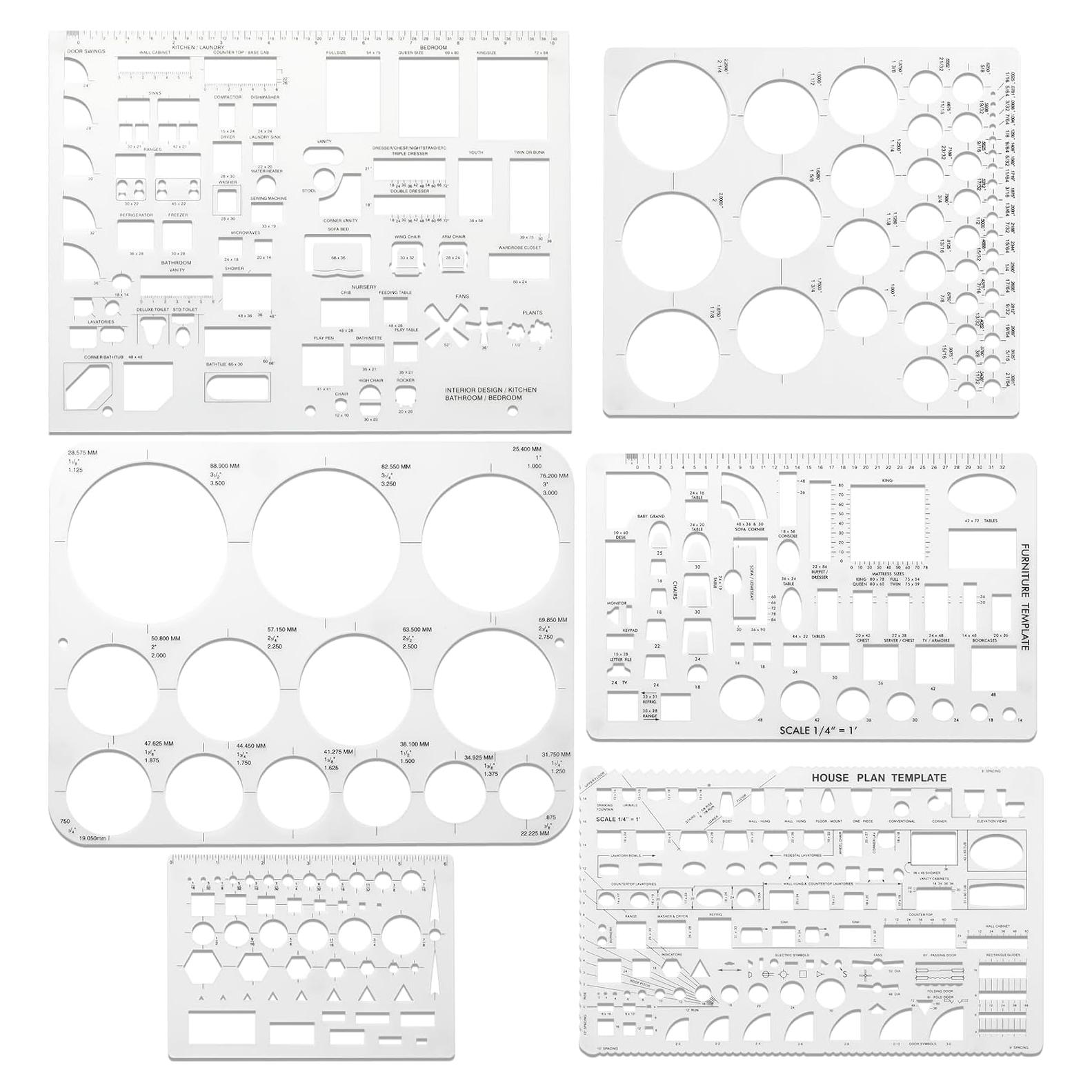 Conjunto de 6 Plantillas Circulares Flexibles Zasukol 21.8x10.6cm