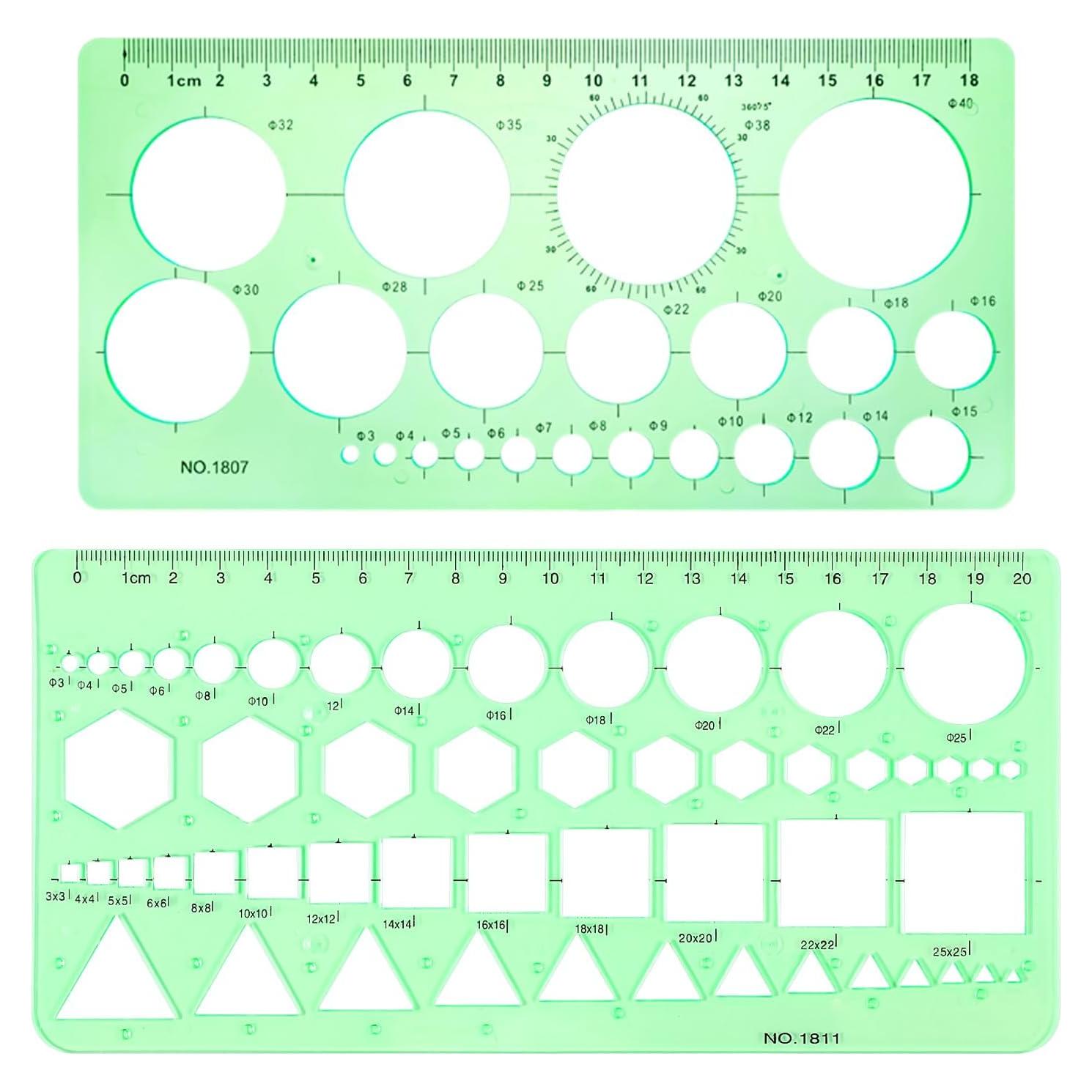 Plantillas Circulares de Dibujo InnoHHustle - 2 Piezas