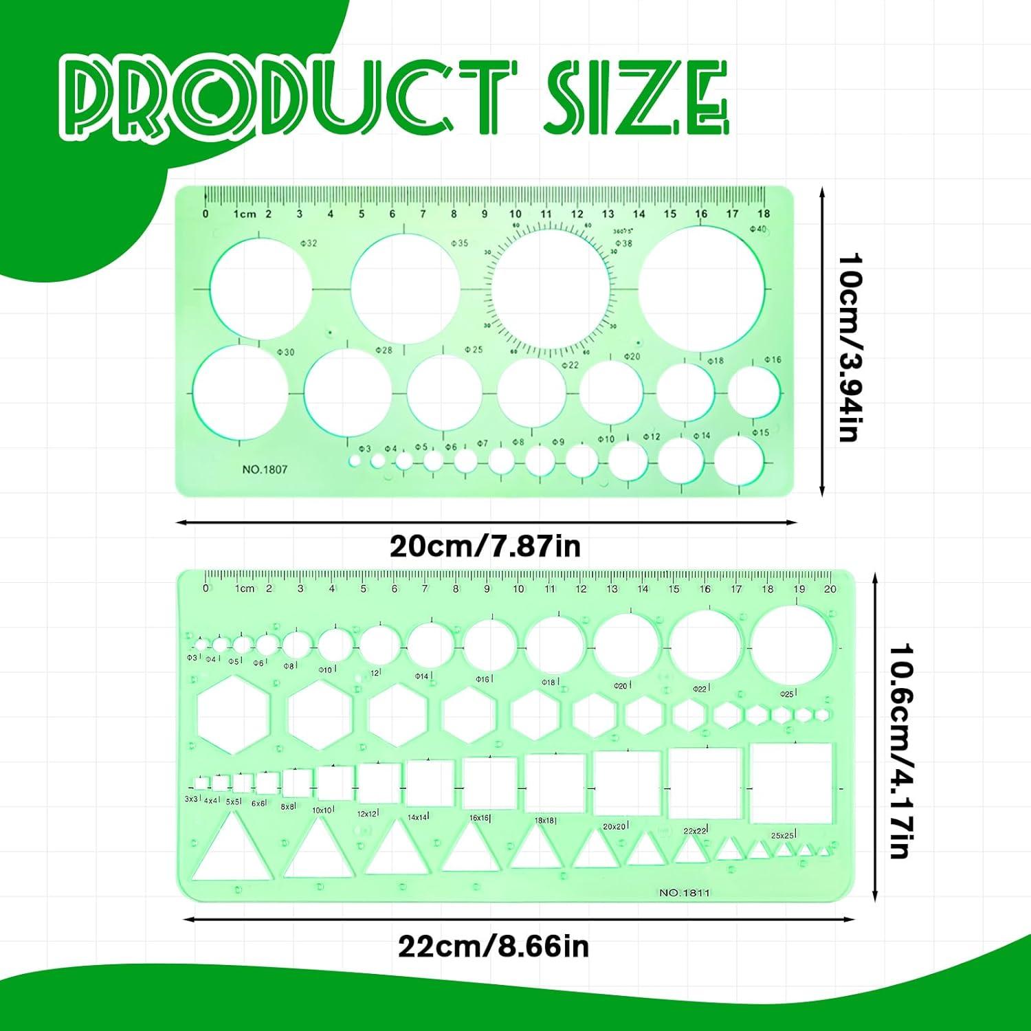 Plantillas Circulares de Dibujo InnoHHustle - 2 Piezas