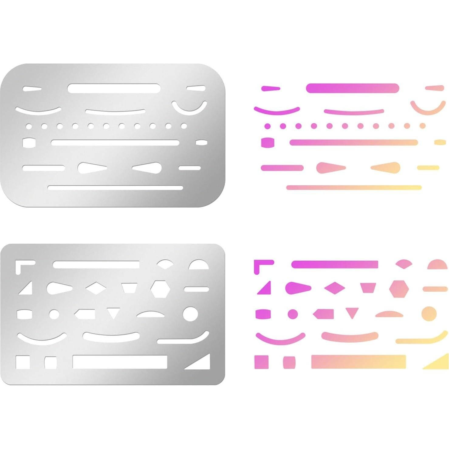 Juego de Plantillas de Dibujo Acero Inoxidable FdcZeyxior 4 Pcs