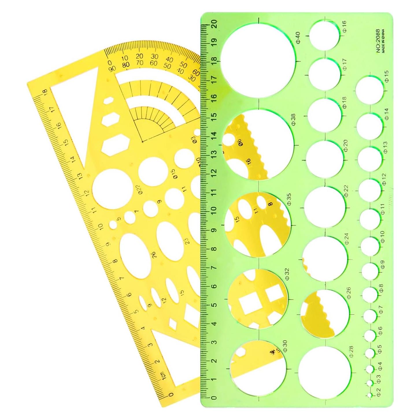 Plantillas de Círculo de Plástico JUNYUANSHUN - 2 Piezas 19x10cm y 21x10cm