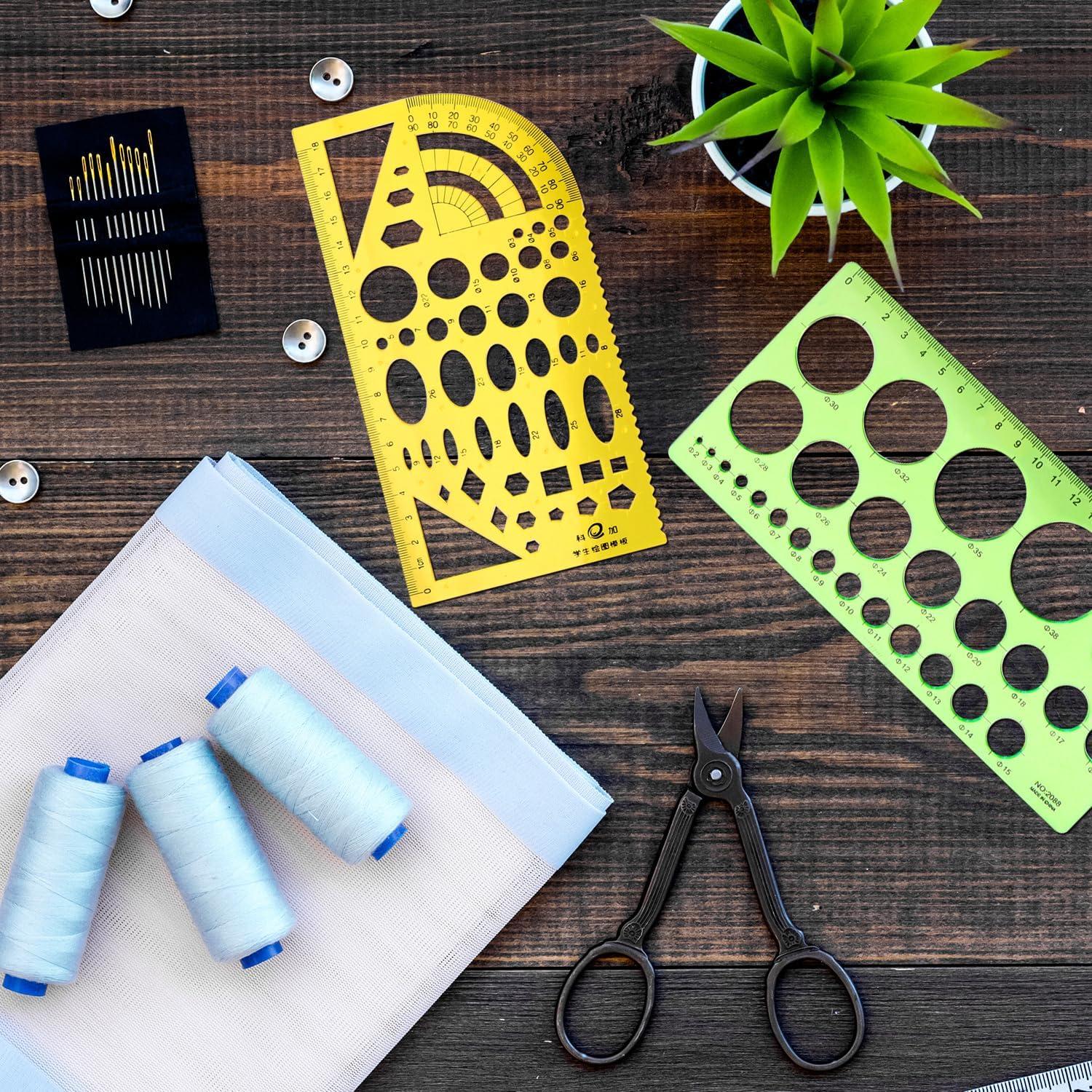 Plantillas de Círculo de Plástico JUNYUANSHUN - 2 Piezas 19x10cm y 21x10cm