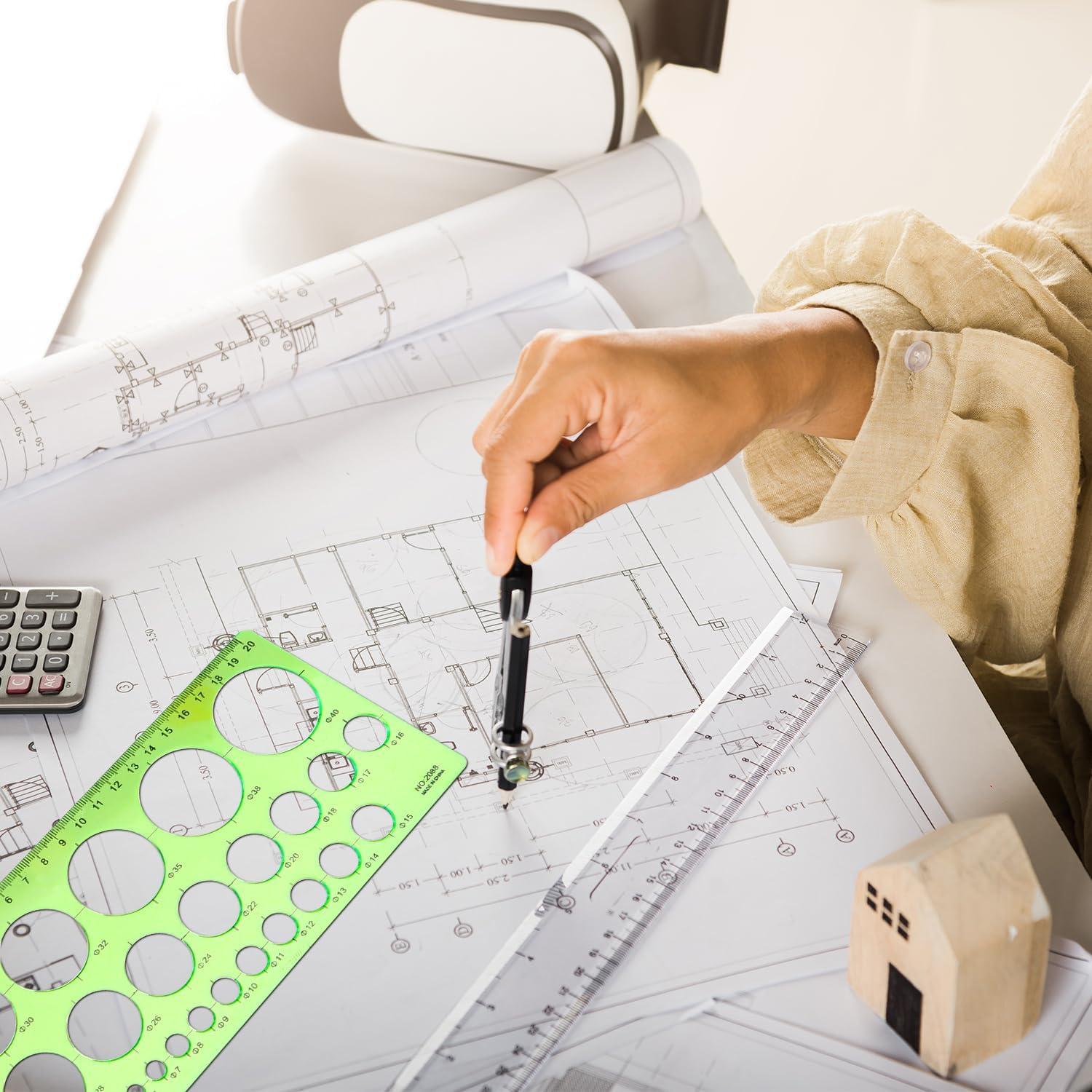 Plantillas de Círculo de Plástico JUNYUANSHUN - 2 Piezas 19x10cm y 21x10cm