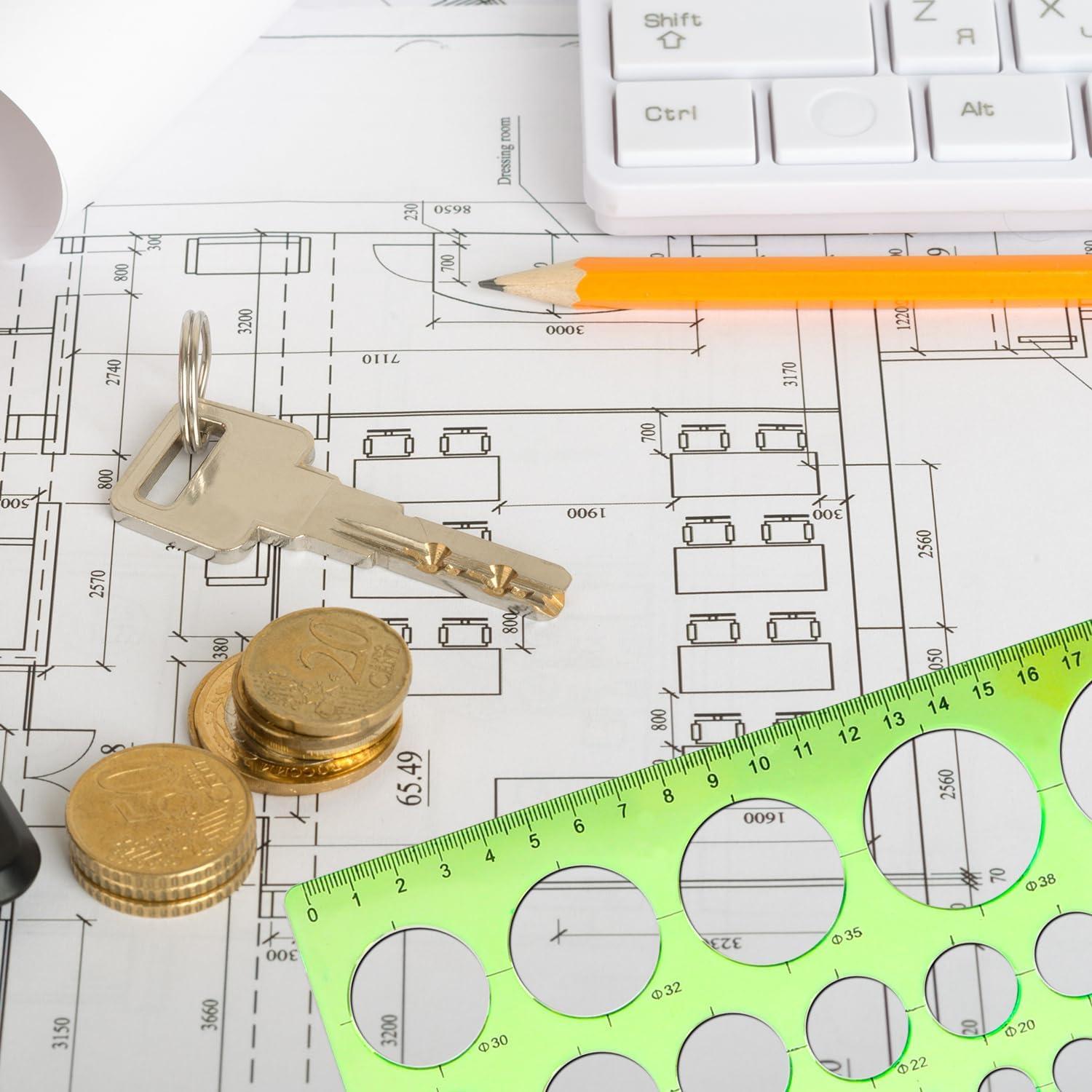 Plantillas de Círculo de Plástico JUNYUANSHUN - 2 Piezas 19x10cm y 21x10cm