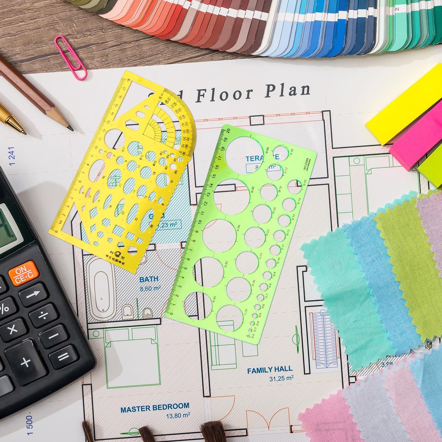 Plantillas de Círculo de Plástico JUNYUANSHUN - 2 Piezas 19x10cm y 21x10cm