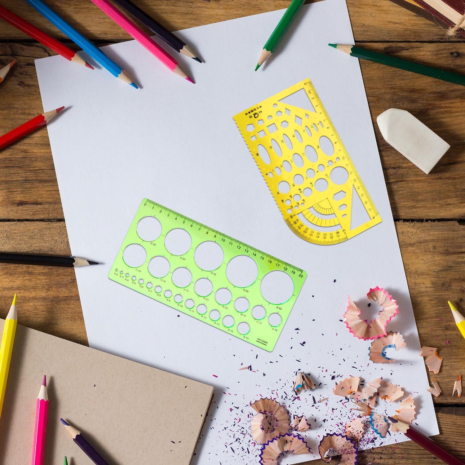 Plantillas de Círculo de Plástico JUNYUANSHUN - 2 Piezas 19x10cm y 21x10cm