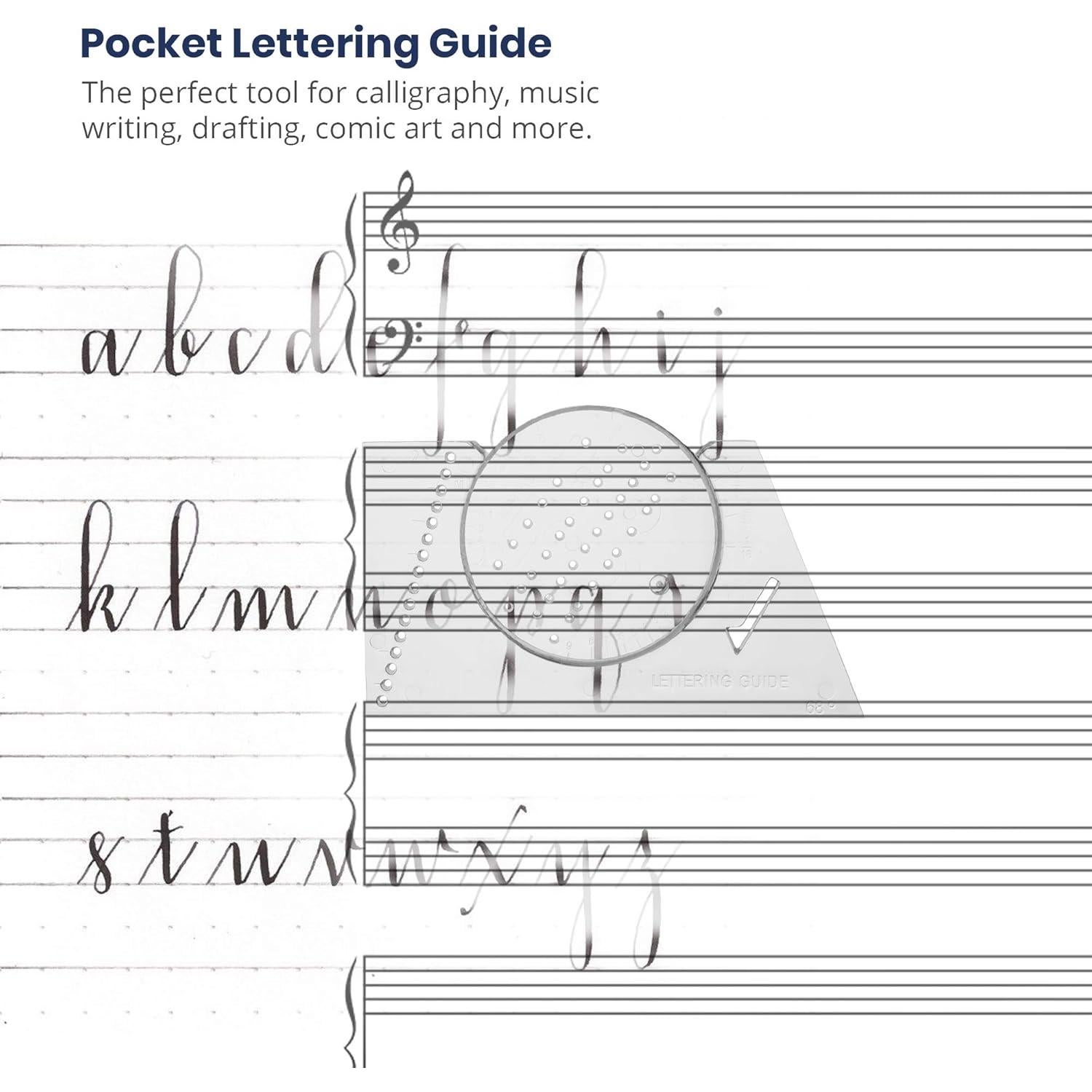 Guía de Letras Ames Pacific Arc para Caligrafía y Dibujo