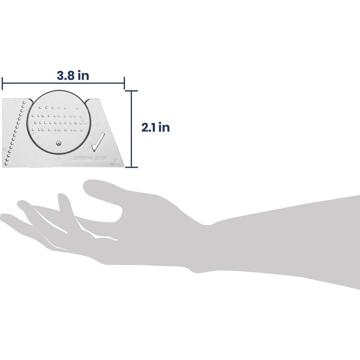 Guía de Letras Ames Pacific Arc para Caligrafía y Dibujo