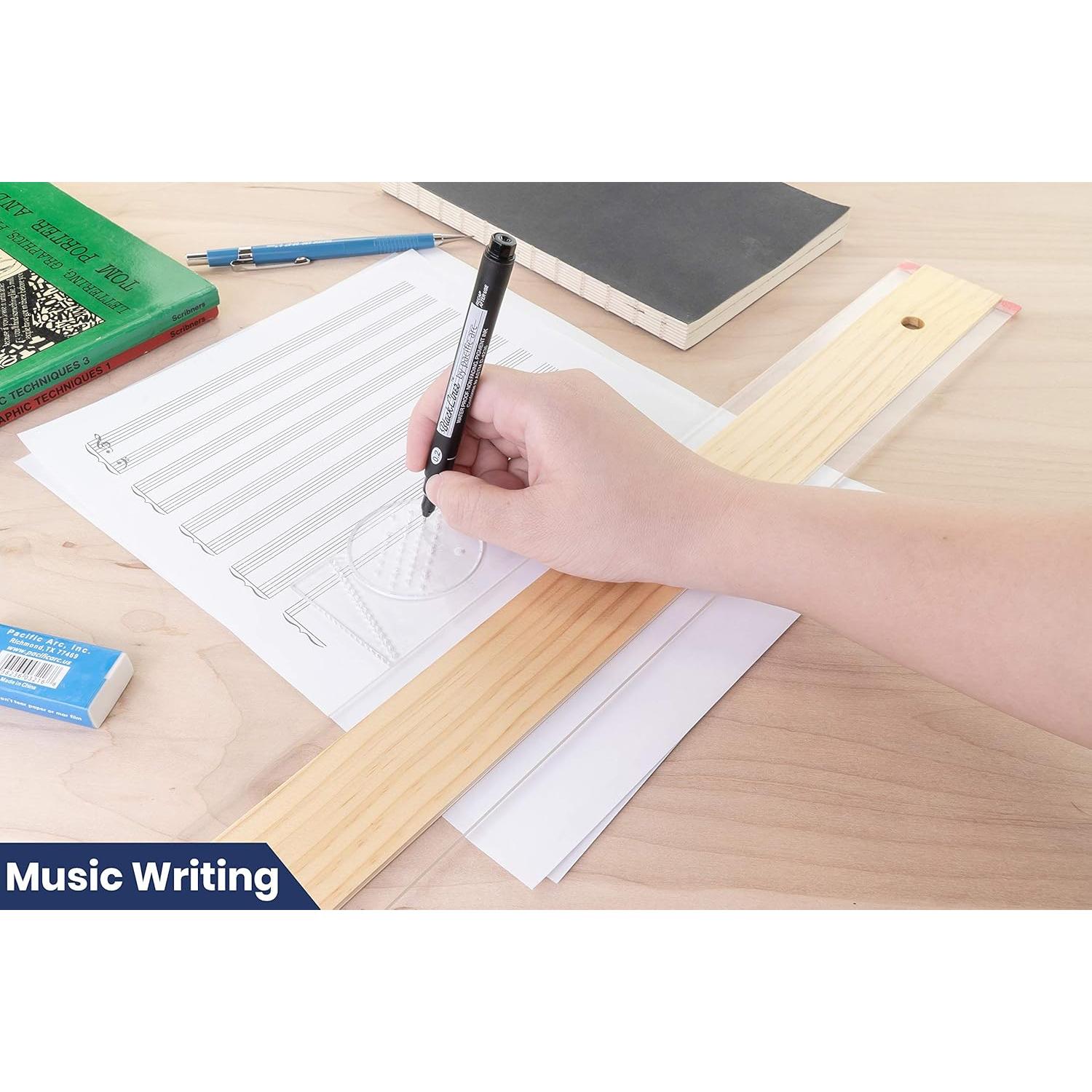 Guía de Letras Ames Pacific Arc para Caligrafía y Dibujo