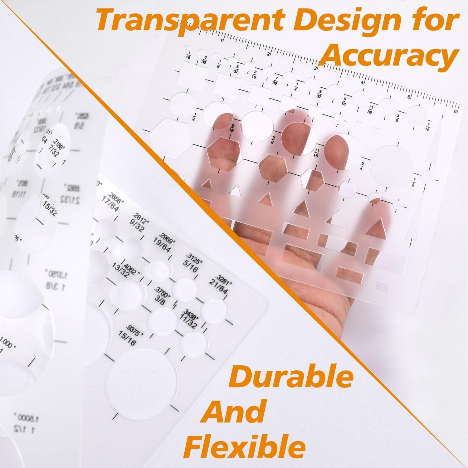 Plantillas de Círculo ALLWIN - Paquete de 3, Plástico Transparente