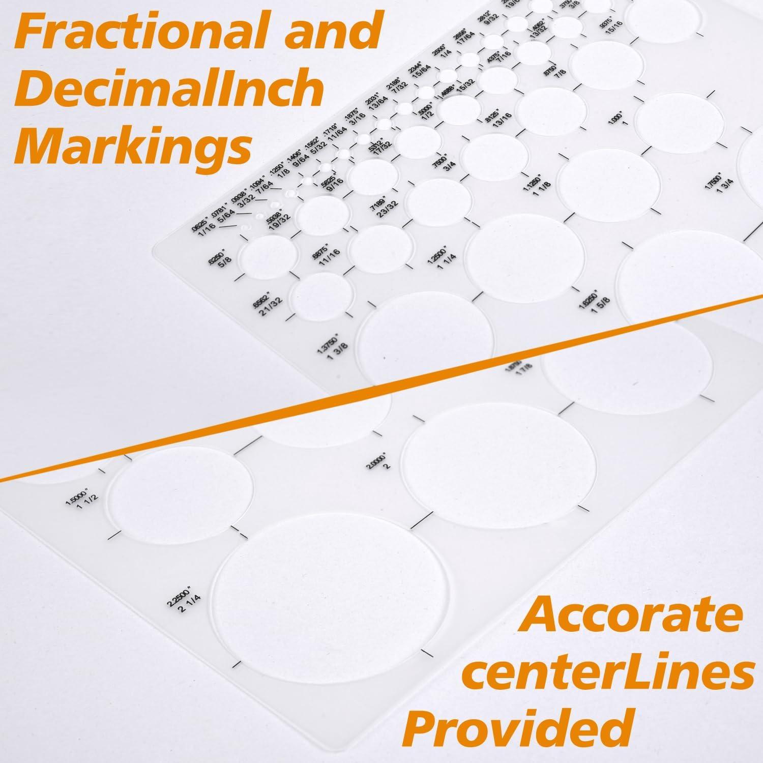 Plantillas de Círculo ALLWIN - Paquete de 3, Plástico Transparente