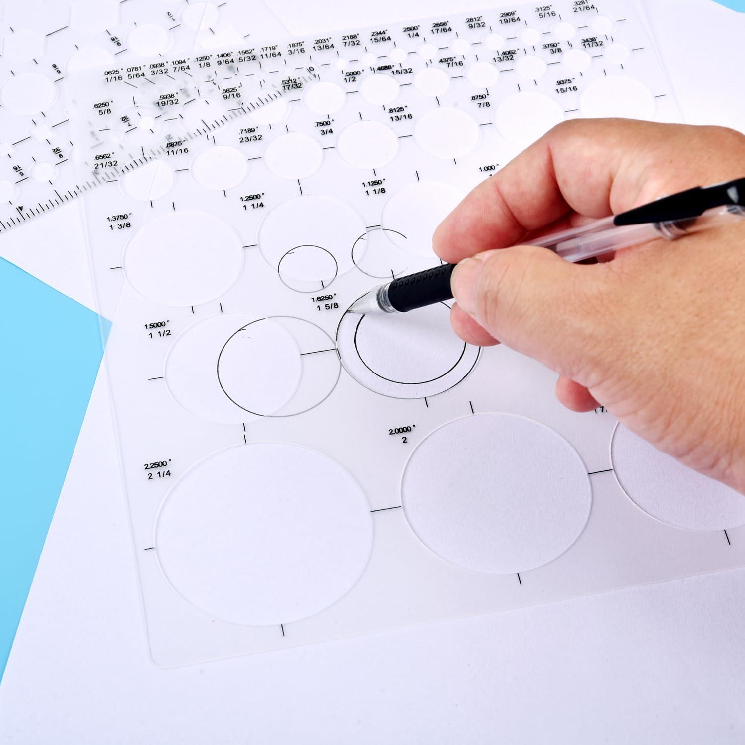 Plantillas de Círculo ALLWIN - Paquete de 3, Plástico Transparente