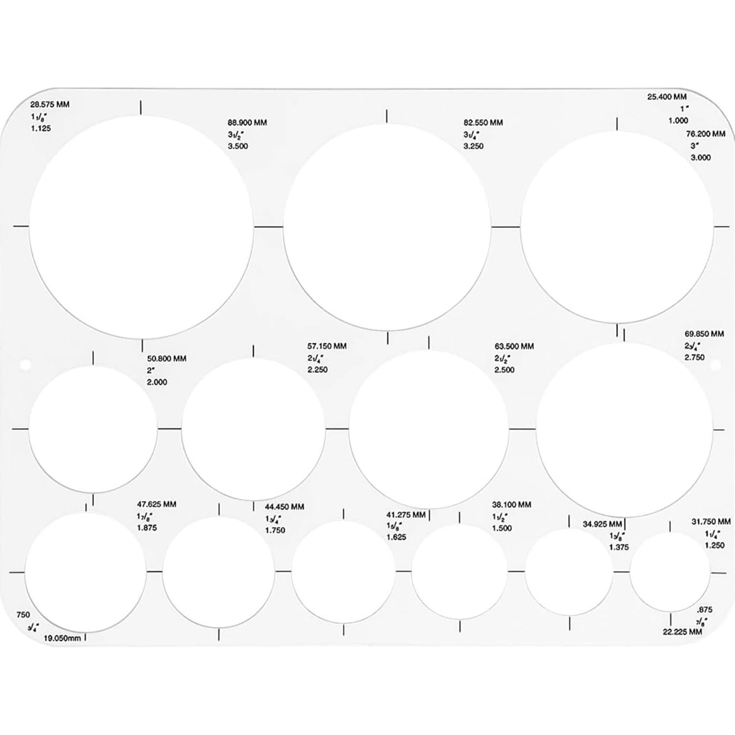 Plantillas de Círculo ALLWIN - Paquete de 3, Plástico Transparente