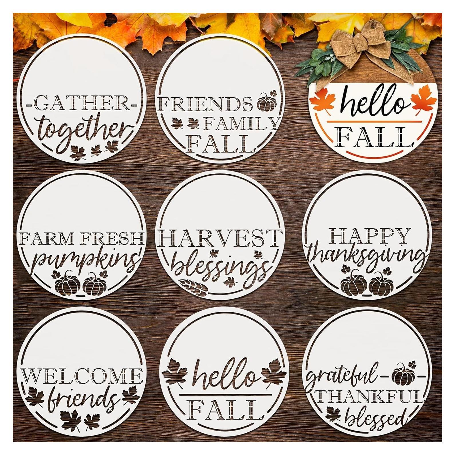 8 Plantillas de Otoño para Pintar en Madera 30.5 cm - Clothmile