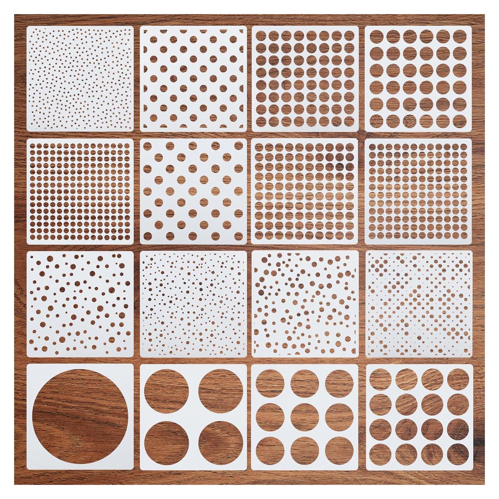 16 Plantillas Circulares Geométricas Prasacco 15x15cm Reutilizables