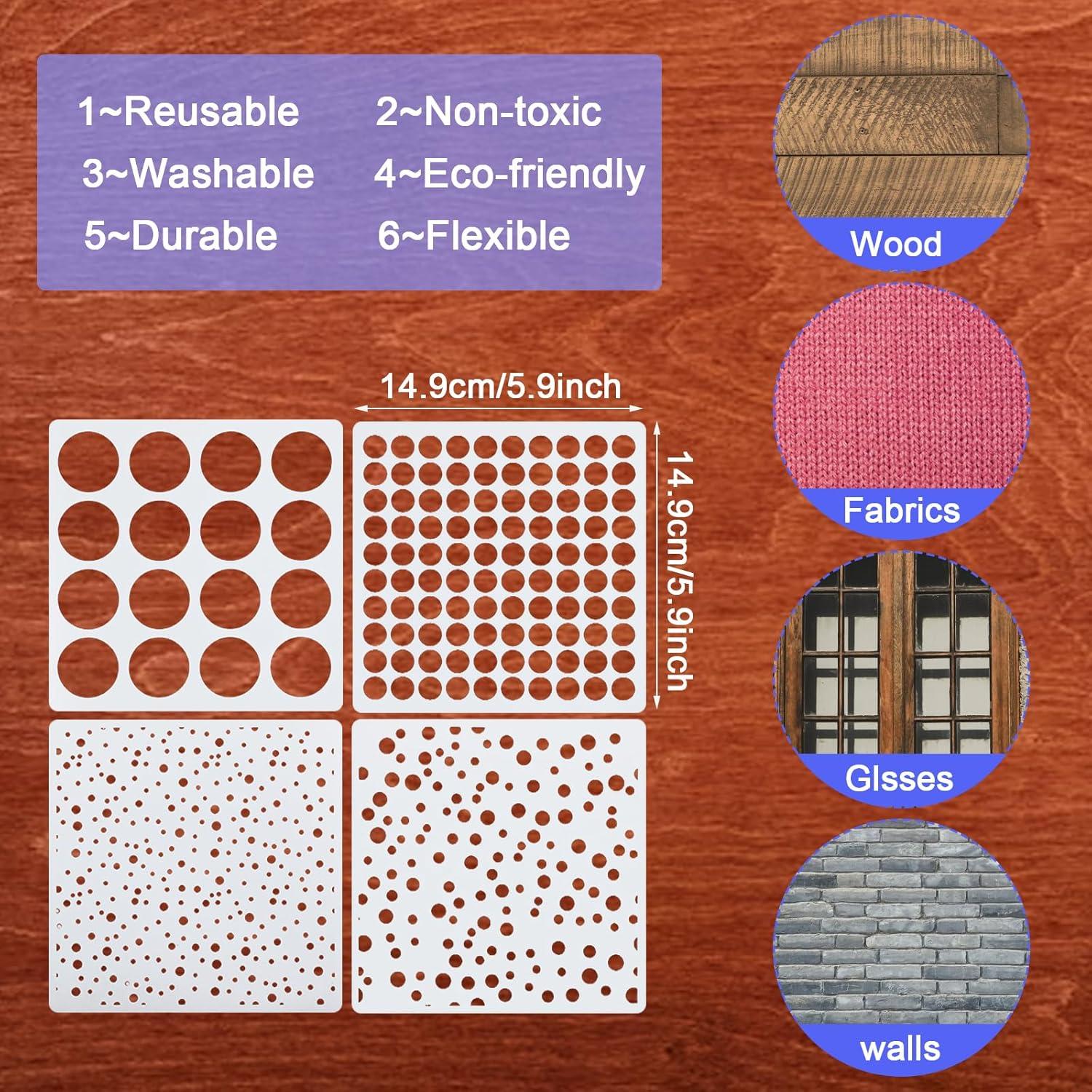 16 Plantillas Circulares Geométricas Prasacco 15x15cm Reutilizables