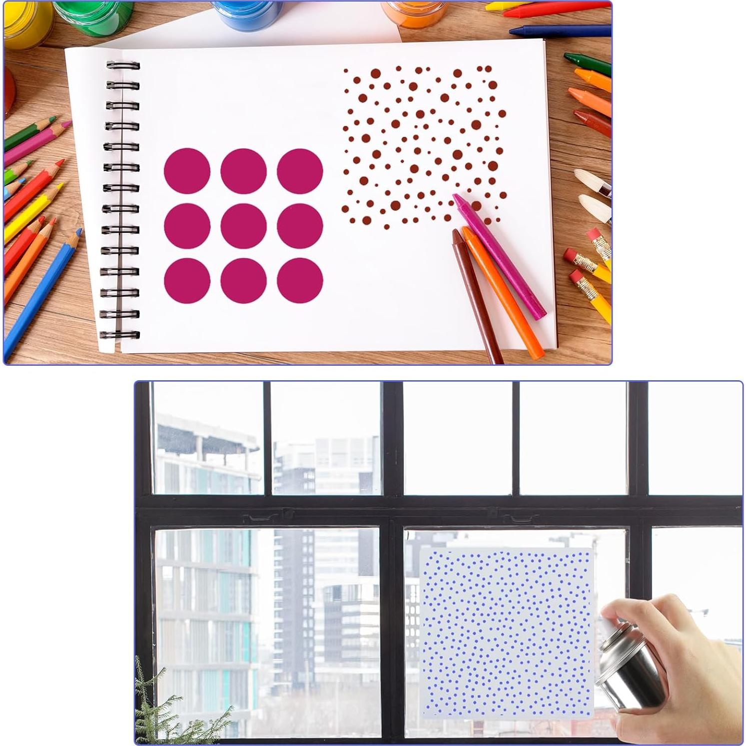 16 Plantillas Circulares Geométricas Prasacco 15x15cm Reutilizables