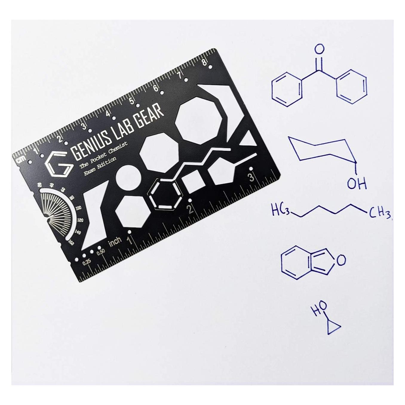 Plantilla de Dibujo Químico Pocket Chemist Metal 8.26 cm