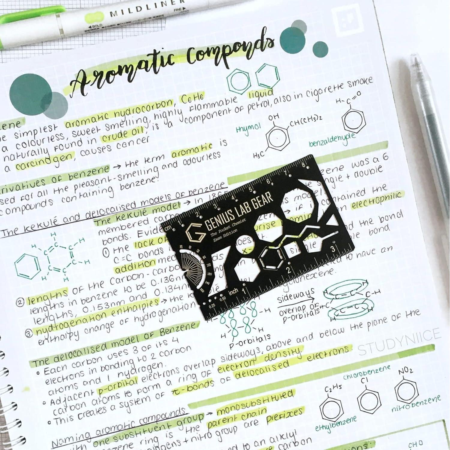 Plantilla de Dibujo Químico Pocket Chemist Metal 8.26 cm