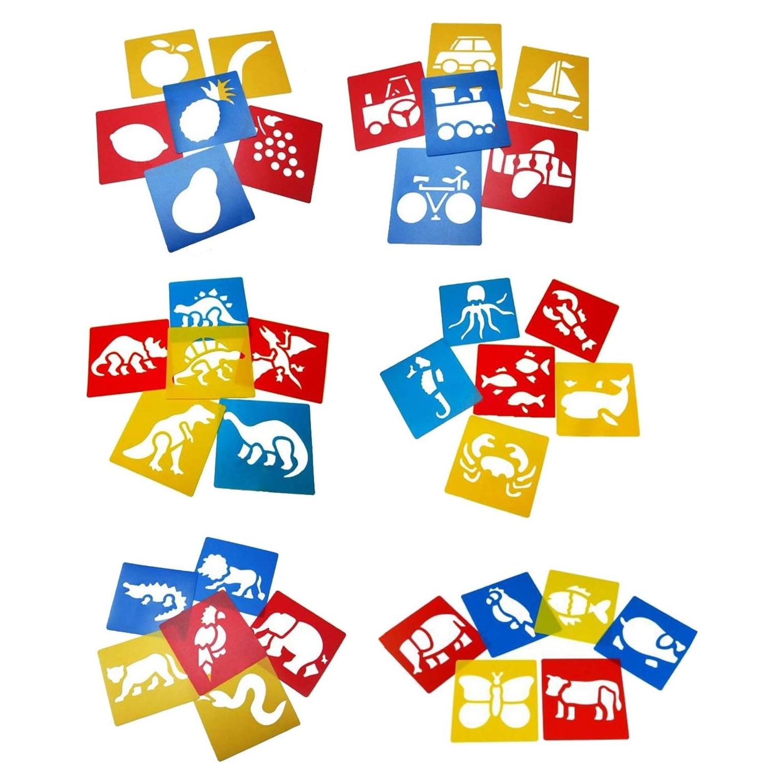 Plantillas de Dibujo Lependor 36 Piezas para Niños - Lavables