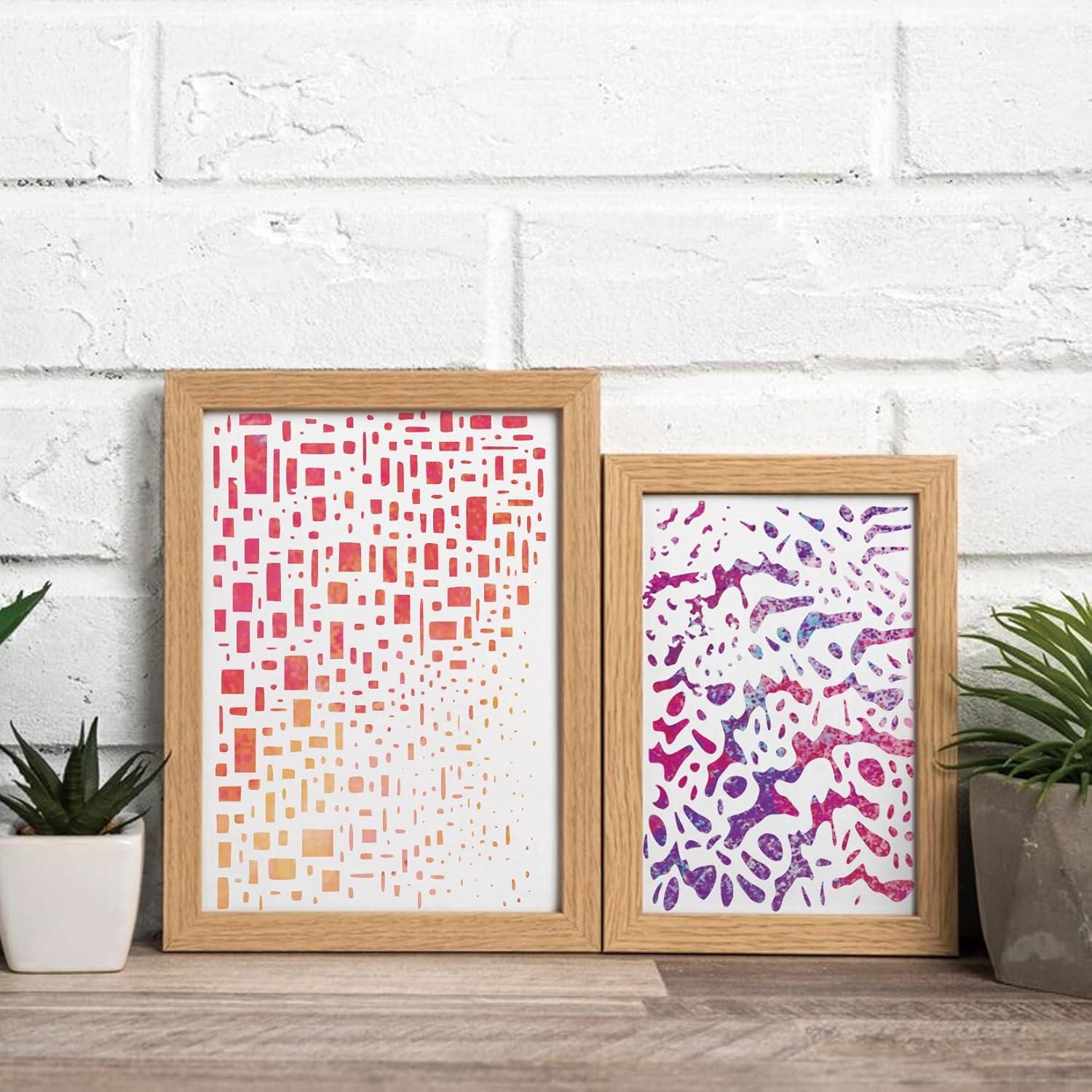 Plantillas de Textura Geométrica MYJMN - 12 Piezas Reutilizables