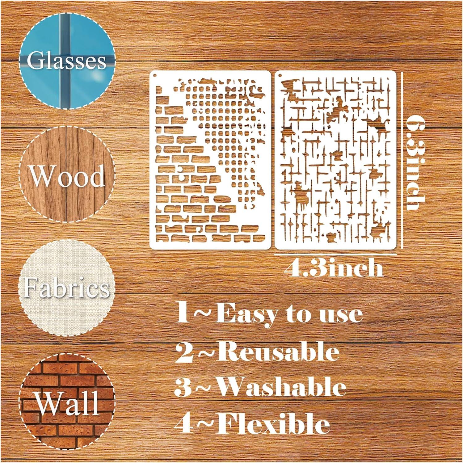 Plantillas de Textura Geométrica MYJMN - 12 Piezas Reutilizables