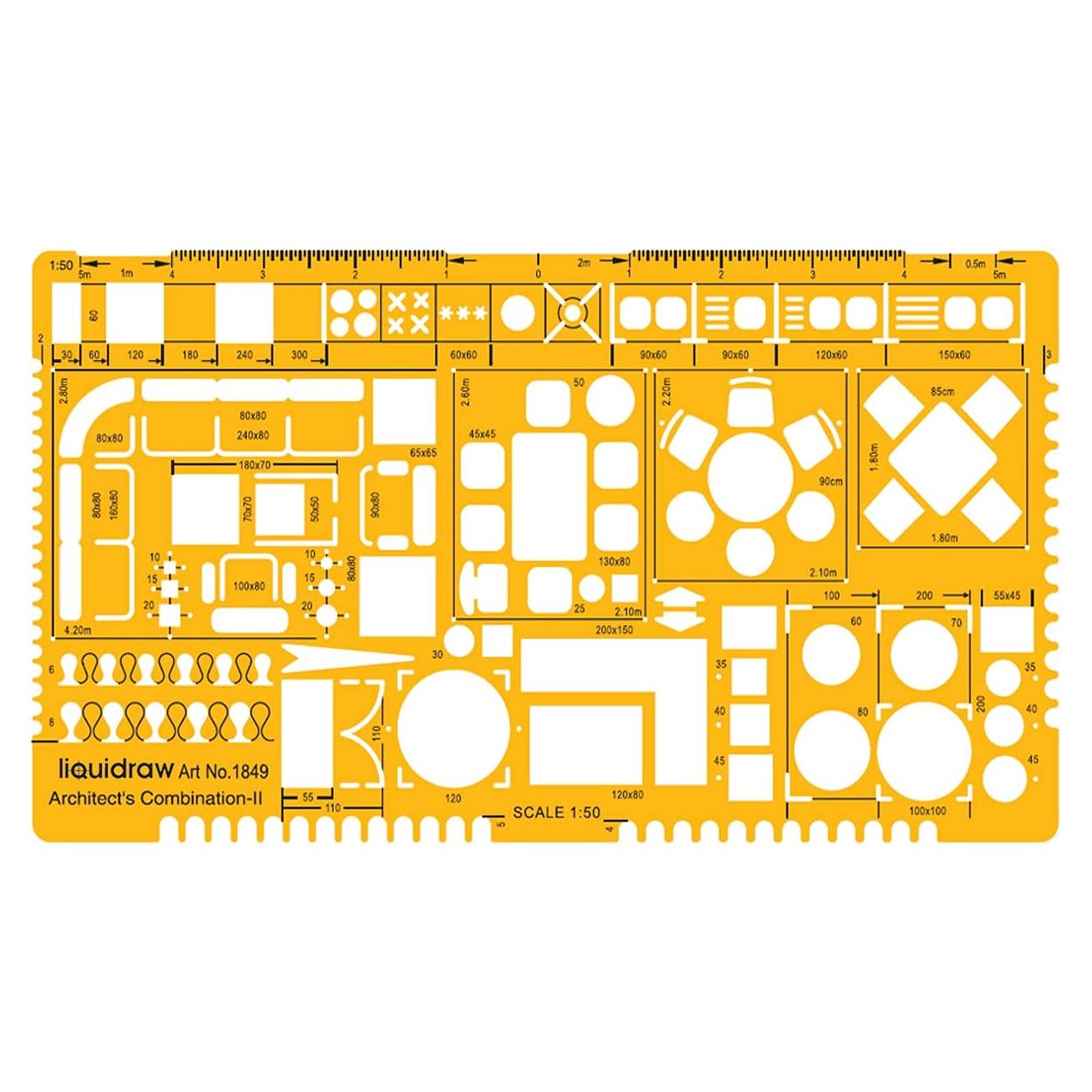 Plantilla de Dibujo Arquitectónico Liquidraw 1:50 Naranja