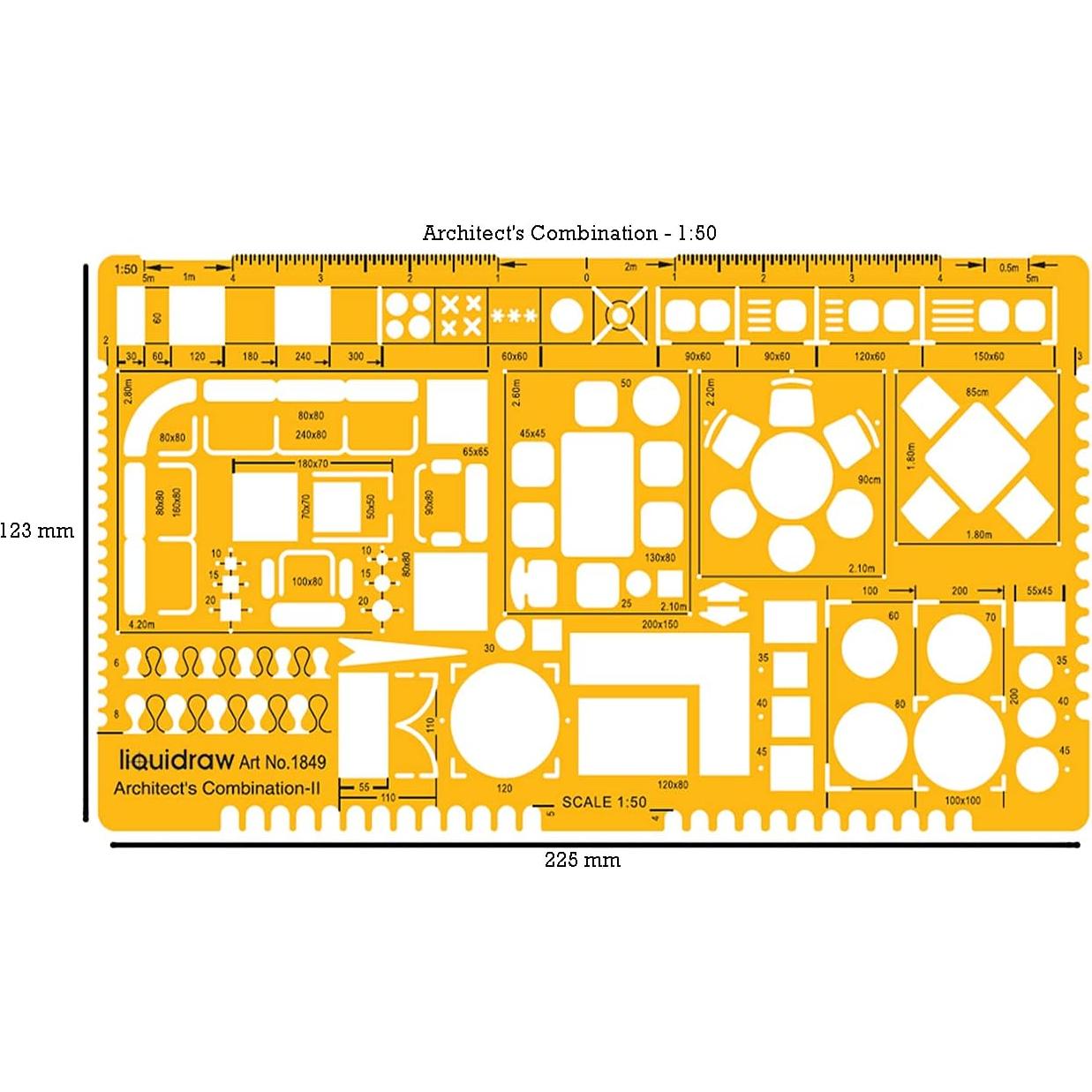 Plantilla de Dibujo Arquitectónico Liquidraw 1:50 Naranja