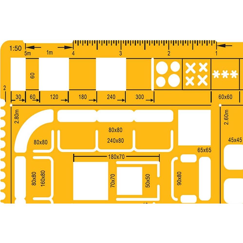 Plantilla de Dibujo Arquitectónico Liquidraw 1:50 Naranja