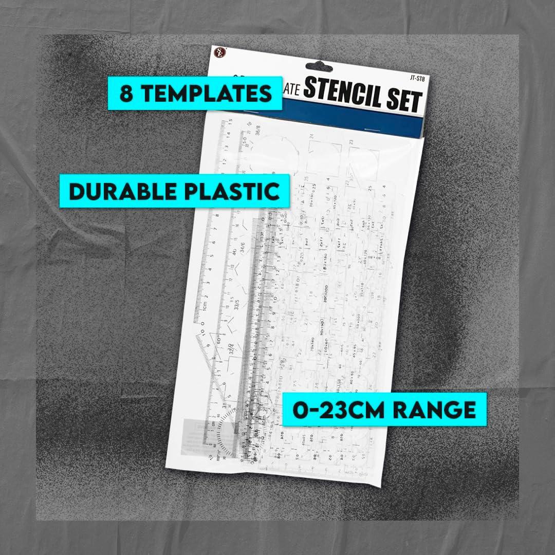 Juego de Plantillas Geométricas SE 8 Piezas para Manualidades