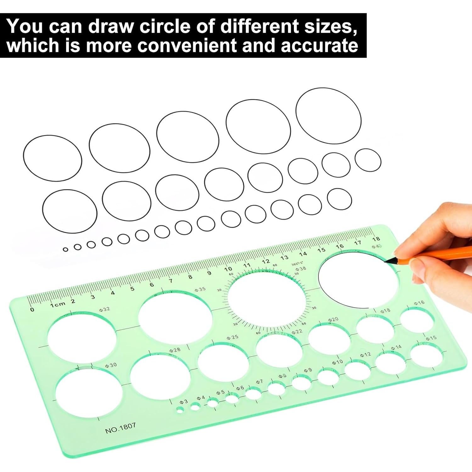 Plantillas de Dibujo Geométrico Smgda - 2 Piezas, 200x105 mm