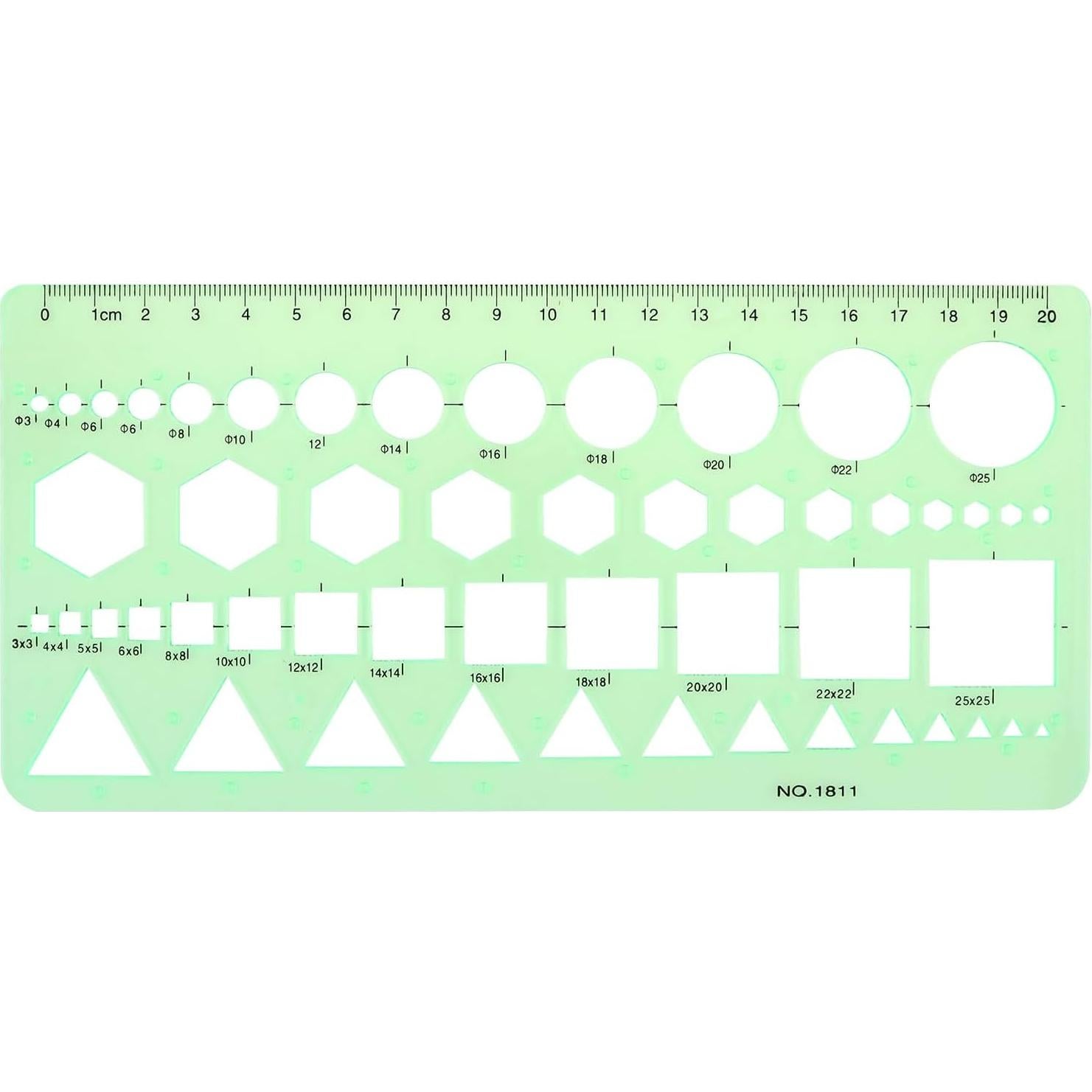 Plantillas de Dibujo Geométrico Smgda - 2 Piezas, 200x105 mm