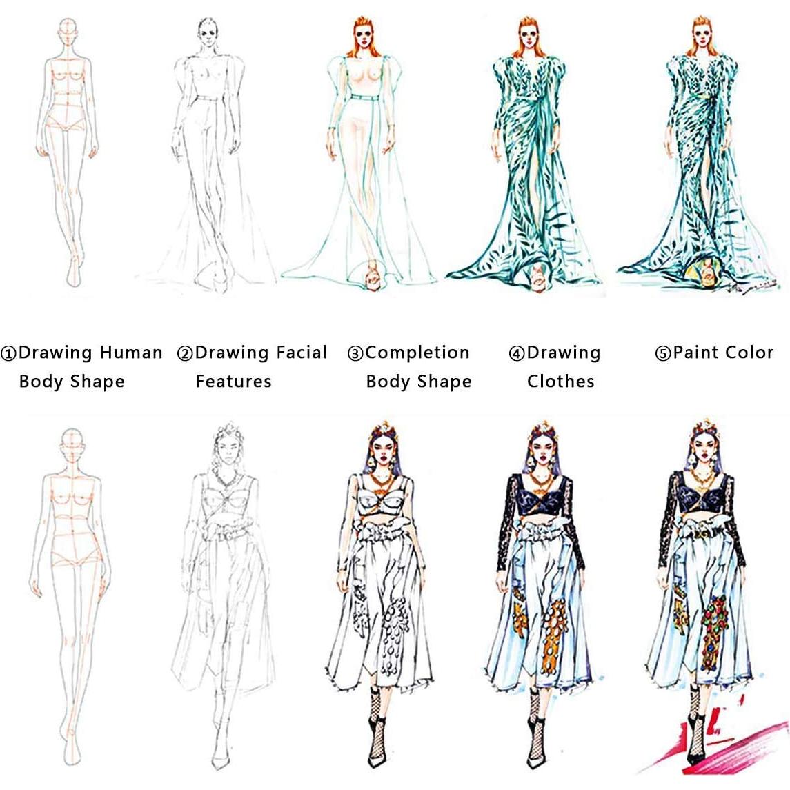 Conjunto de Reglas de Plantilla de Dibujo de Moda EXTCCT A4