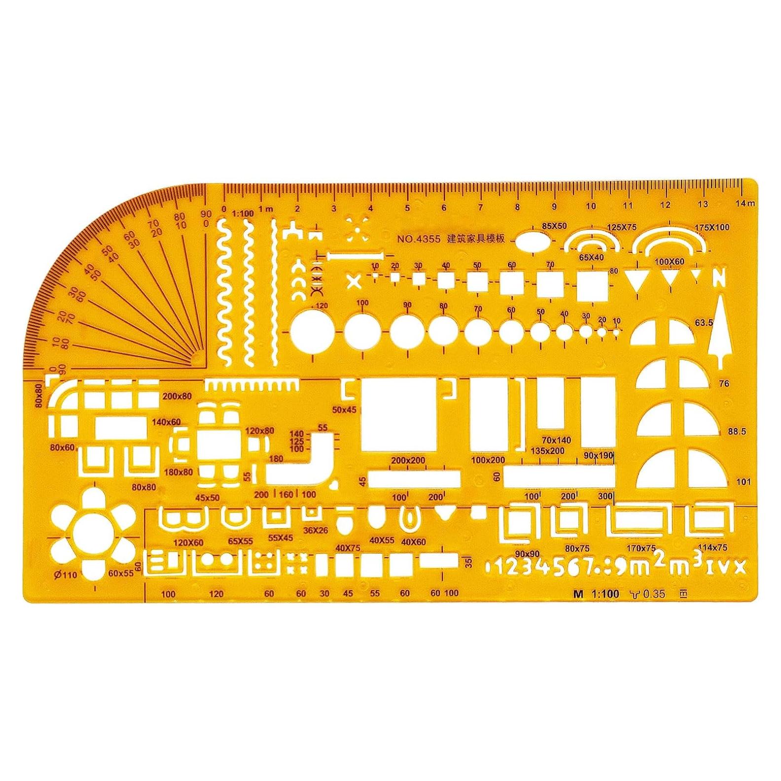 Plantilla de Dibujo Geométrico ZLYY 20cm x 11.5cm Resina K