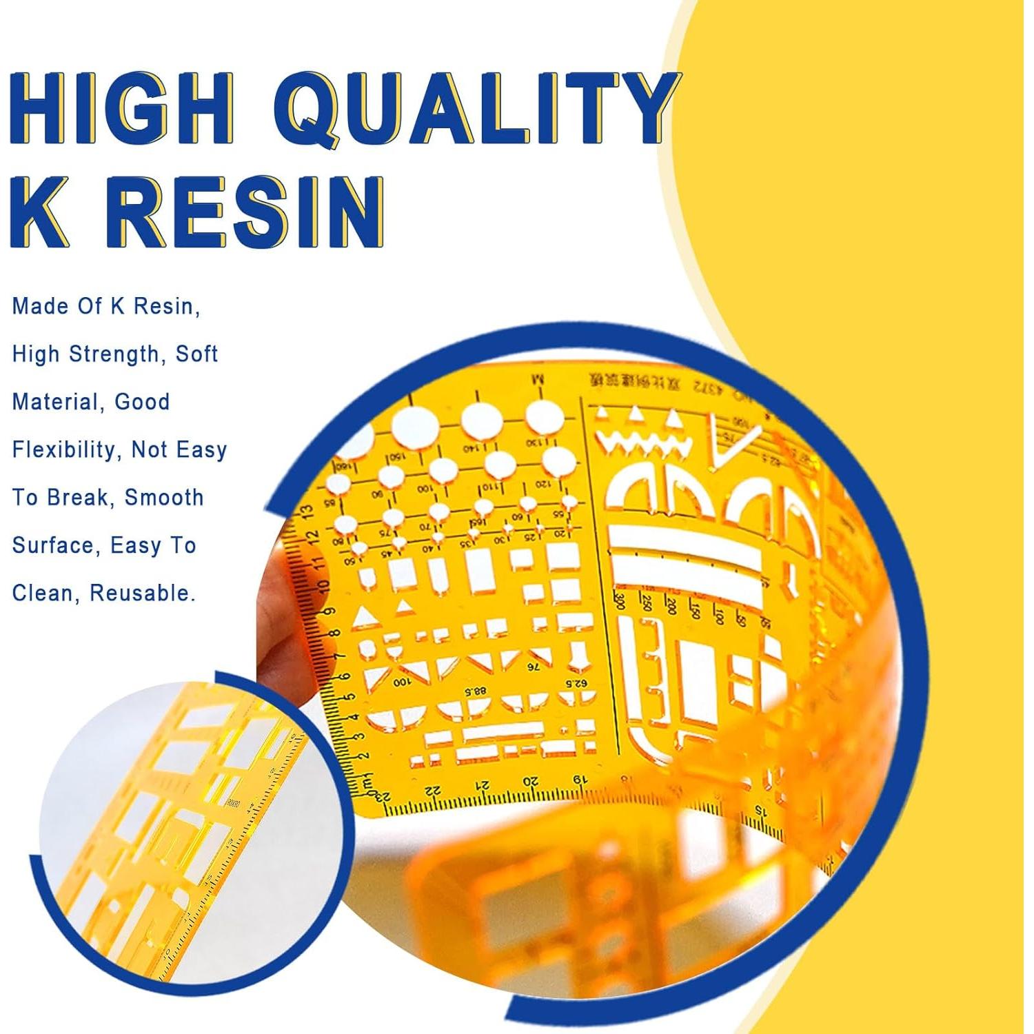 Plantilla de Dibujo Geométrico ZLYY 20cm x 11.5cm Resina K