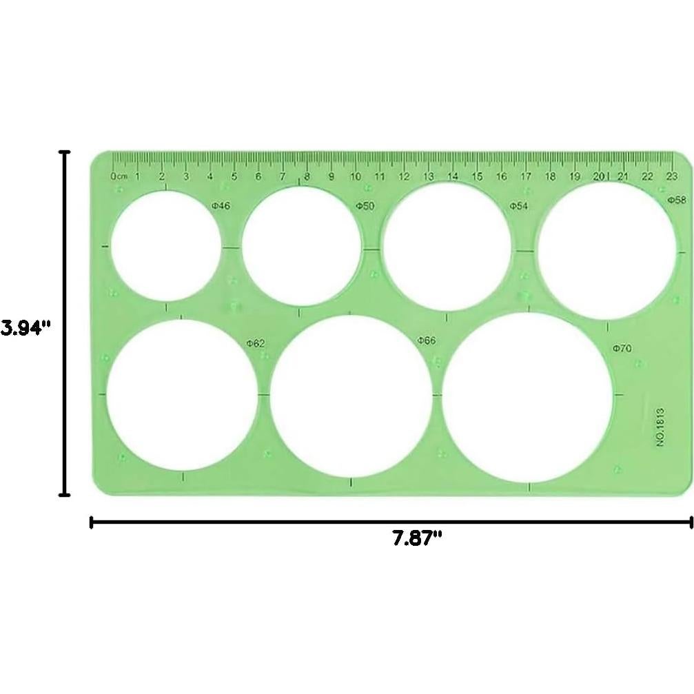 Plantilla de Círculo y Óvalo 3 Piezas Teensery Verde