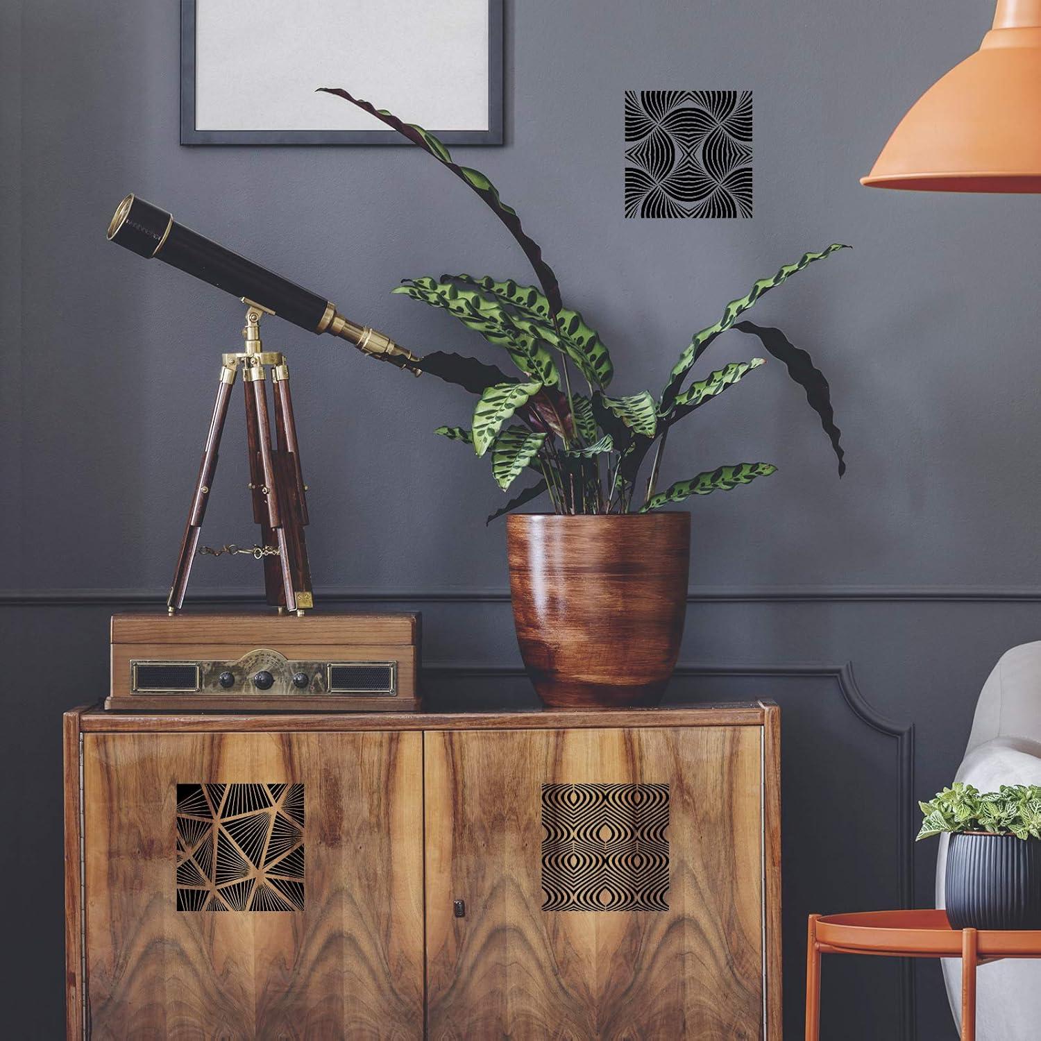 40 Plantillas Geométricas Reutilizables Outus 13x13 cm para Manualidades