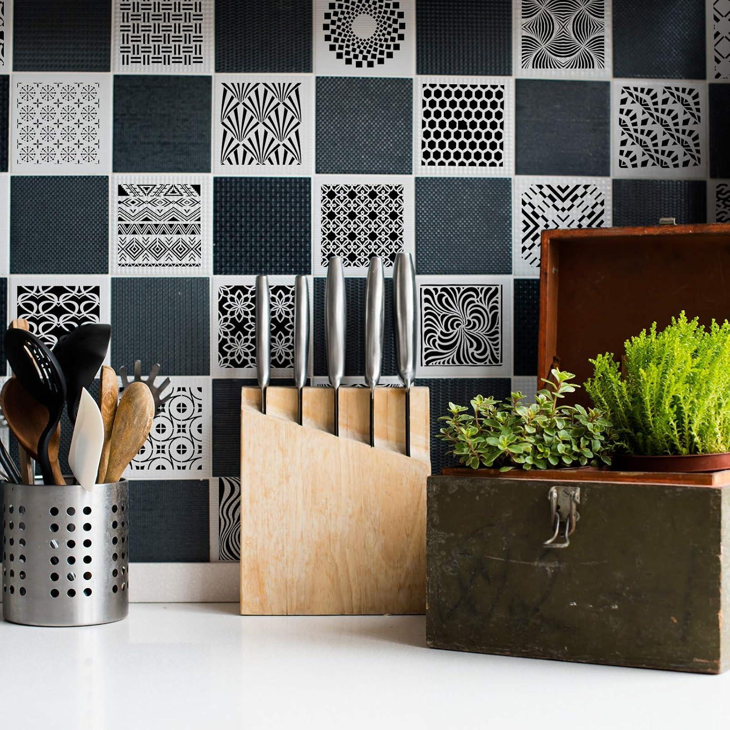 40 Plantillas Geométricas Reutilizables Outus 13x13 cm para Manualidades