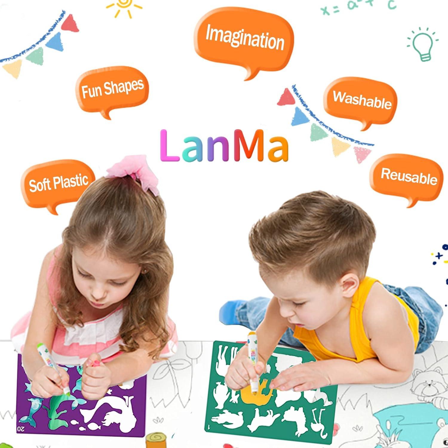 Juego de 30 Plantillas de Dibujo para Niños LanMa - 21x15 cm