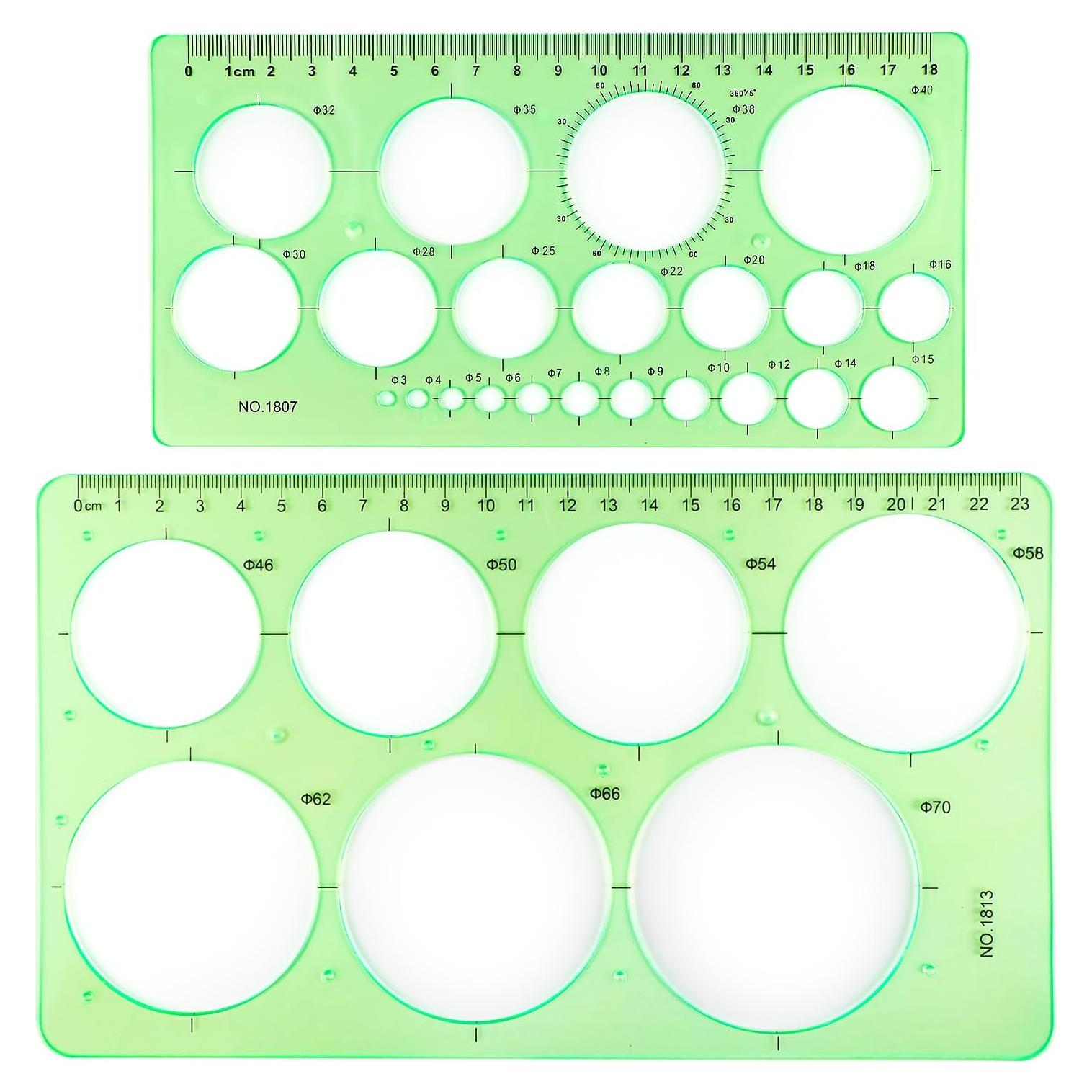 Plantilla Circular para Dibujo Ymapinc 2 Piezas Verde Transparente