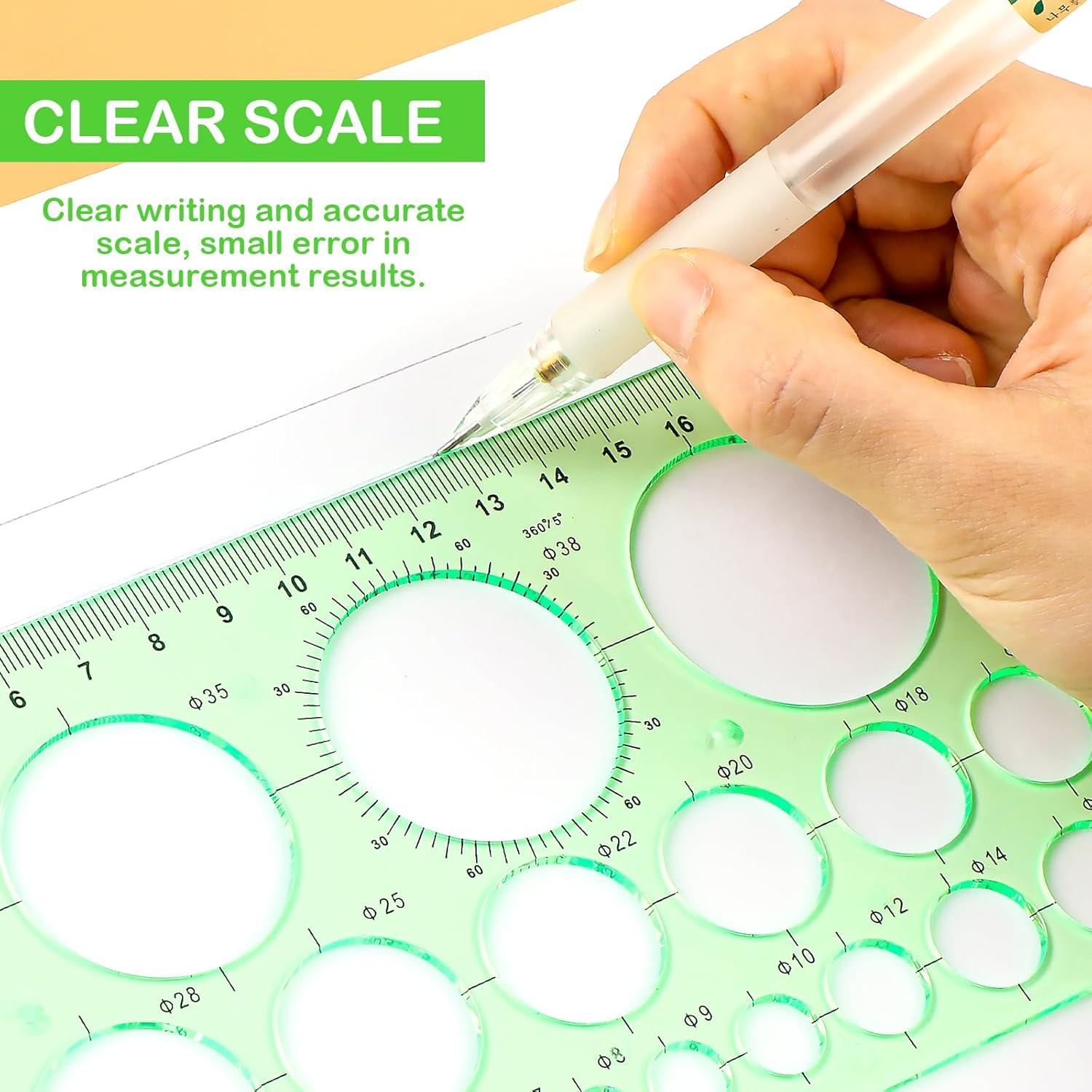 Plantilla Circular para Dibujo Ymapinc 2 Piezas Verde Transparente