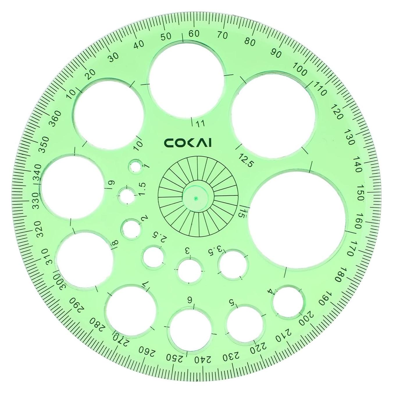 Plantilla Circular para Dibujar Aeaocvo 11.5 cm Verde Acrílico