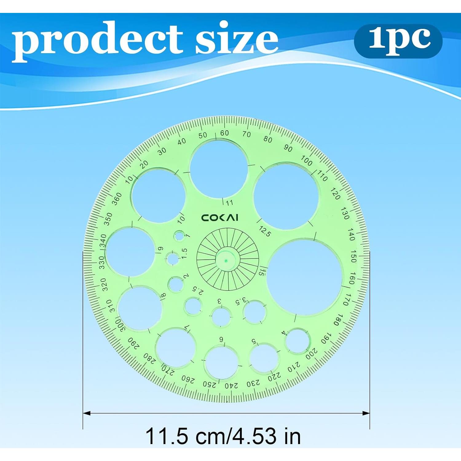 Plantilla Circular para Dibujar Aeaocvo 11.5 cm Verde Acrílico