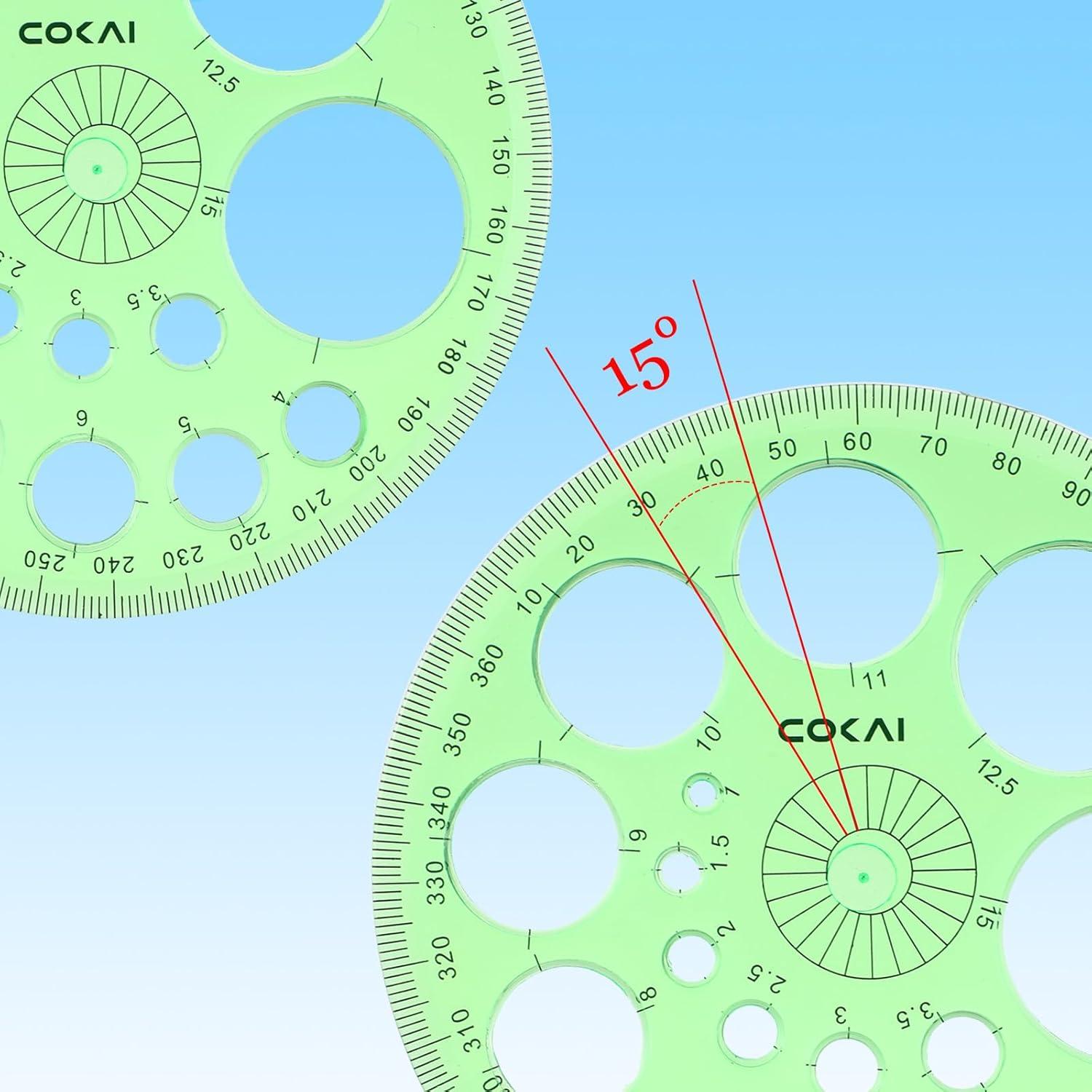 Plantilla Circular para Dibujar Aeaocvo 11.5 cm Verde Acrílico