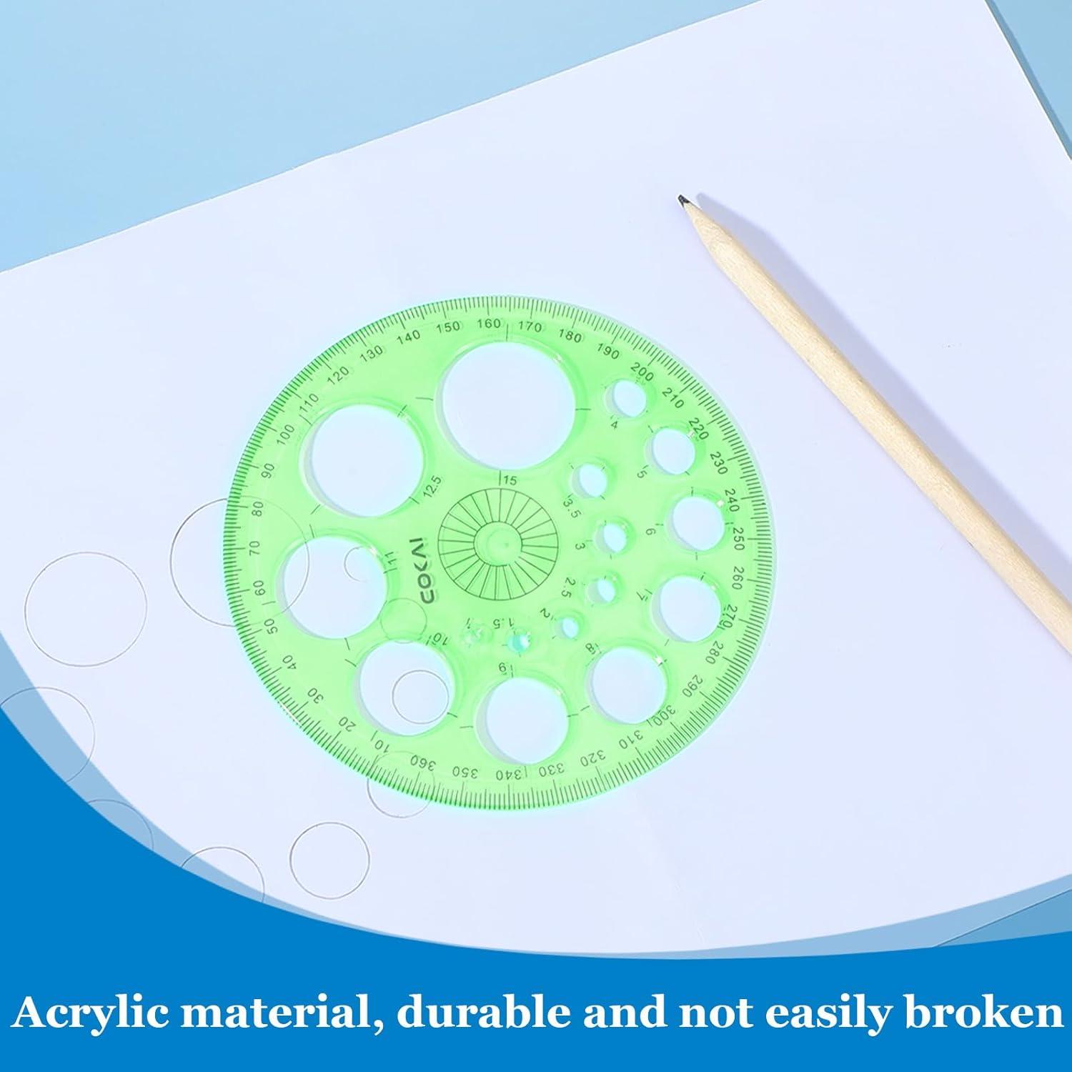 Plantilla Circular para Dibujar Aeaocvo 11.5 cm Verde Acrílico