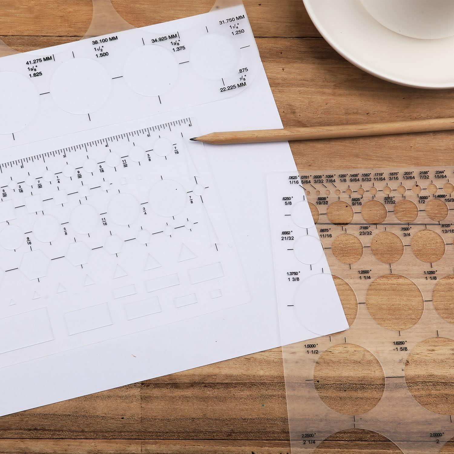 Plantillas de Círculo de Plástico 3 Piezas para Dibujo