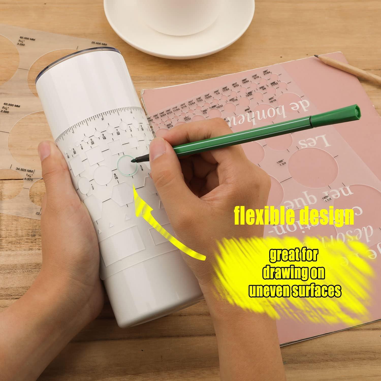 Plantillas de Círculo de Plástico 3 Piezas para Dibujo